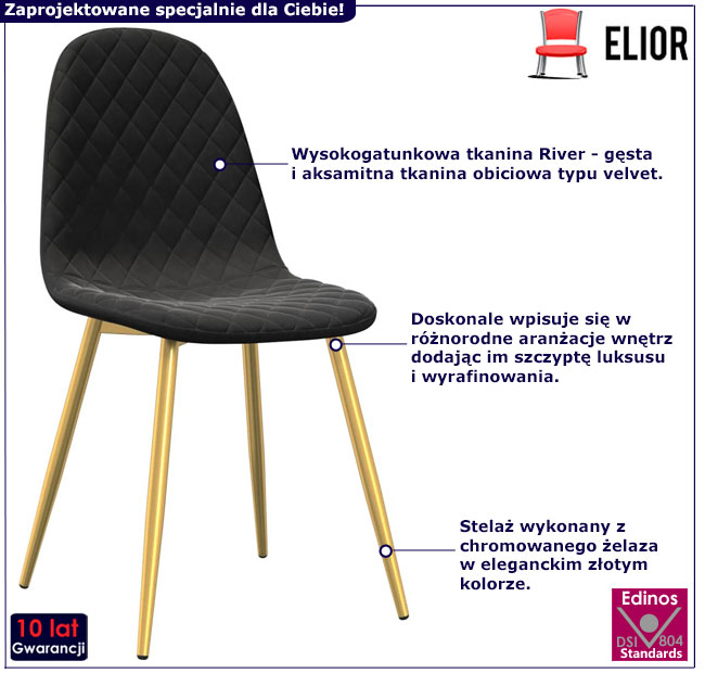 2 sztuki czarnych krzeseł Intra