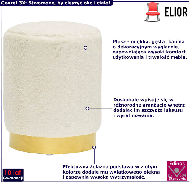 Pluszowa pufa Esme 3X