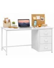 Białe metalowe biurko z 3 szufladami - Upro w sklepie Edinos.pl