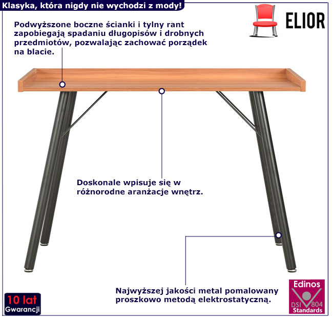 Biurko Pixer czarny+brązowy