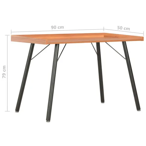 Wymiary biurka Hivros czarny brązowy