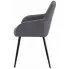 Ciemnoszare krzesło tapicerowane z podłokietnikami Asoz