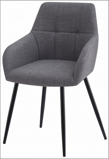 Ciemnoszare metalowe krzesło tapicerowane Fiorentina