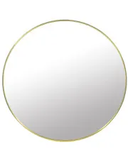 Złote lustro w aluminiowej ramie 50 cm - Pireo w sklepie Edinos.pl