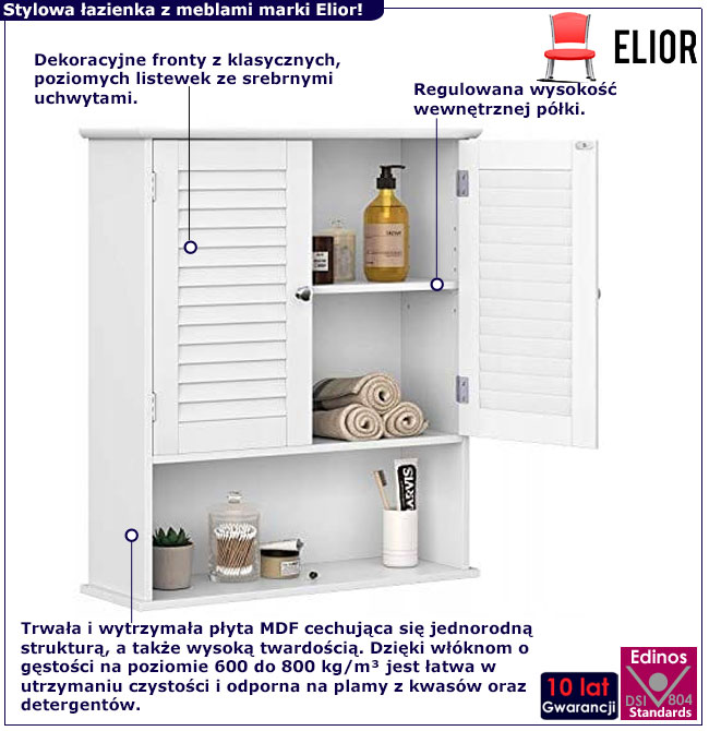 Skandynawska wisząca szafka łązienkowa Elaine