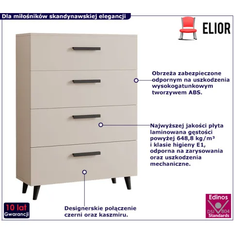 Kaszmirowa komoda z szufladami Pura 5S