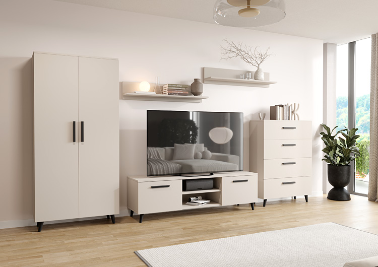 Wnętrze z kaszmirową komodą Pura 4S