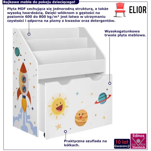 Regał dziecięcy z szufladą na zabawki Nini