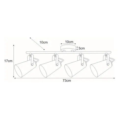 Rysunek z wymiarami lampy A776-Vepa