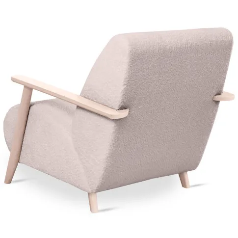 Kremowy fotel z drewnianymi podłokietnikami Kadion 3X