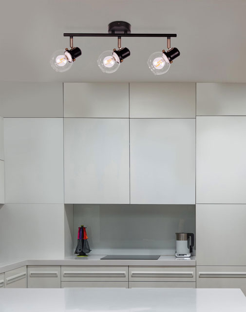 Potrójna lampa sufitowa ze szklanymi reflektorami A778-Ariani