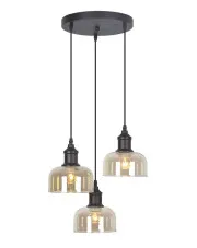 Industrialna lampa wisząca z 3 szklanymi kloszami - A779-Terani w sklepie Edinos.pl
