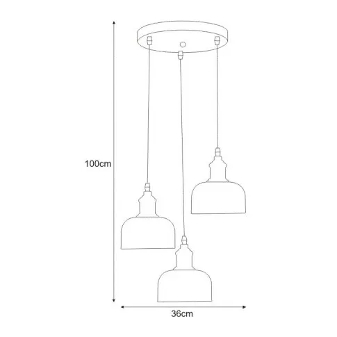 Rysunek z wymiarami lampy A779-Erwa