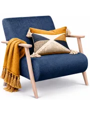 Granatowy fotel wypoczynkowy z podłokietnikami - Merti 3X w sklepie Edinos.pl