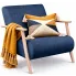 Granatowy fotel wypoczynkowy z podłokietnikami - Merti 3X