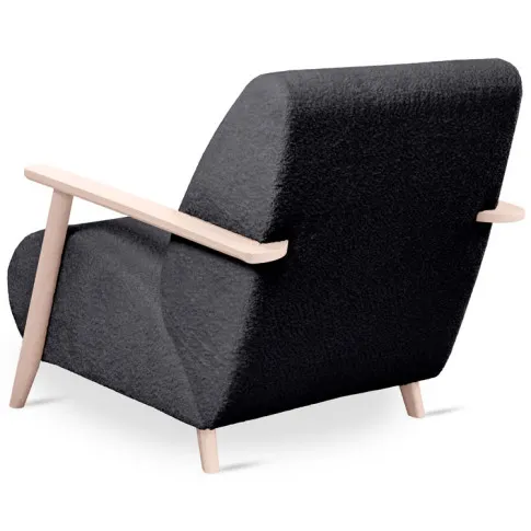 Czarny fotel tapicerowany prl Kadion 3X