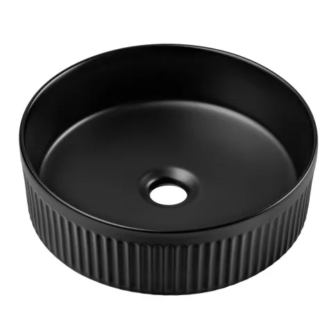 Czarna umywalka nablatowa Vetrisa