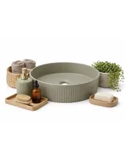 Oliwkowa okrągła umywalka na blat - Lukka w sklepie Edinos.pl