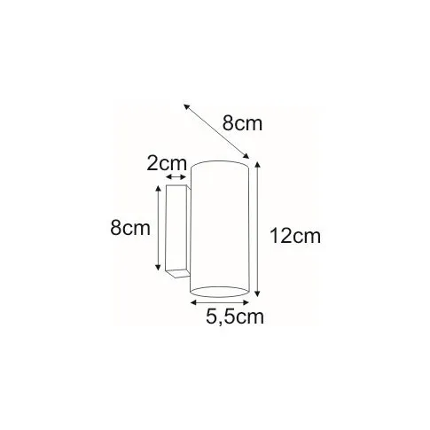 Rysunek z wymiarami kinkietu A788-Iger