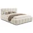 Kremowe nowoczesne łóżko tapicerowane boucle Welles 3X