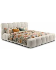 Kremowe łóżko z miękkim zagłówkiem - Welles 4X 3 rozmiary w sklepie Edinos.pl