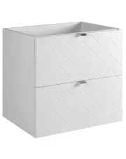 Biała wisząca szafka pod umywalkę z 2 szufladami 60 cm - Nessia 4X w sklepie Edinos.pl