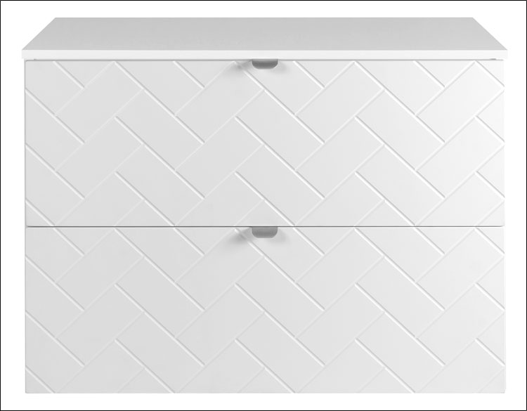 Biała szafka łazienkowa wisząca z 2 szufladami Aploni 5X 80 cm