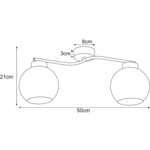 Rysunek z wymiarami lampy A796-Ozela