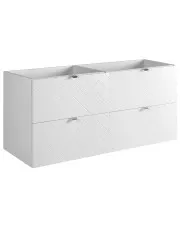 Biała podwójna szafka pod umywalkę 120 cm - Nessia 6X w sklepie Edinos.pl