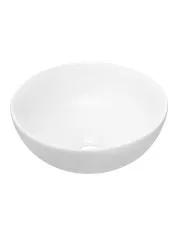 Biała okrągła ceramiczna umywalka łazienkowa - Nezo w sklepie Edinos.pl