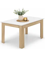 Skandynawski prostokątny stół 120 x 80 cm biały + dąb sonoma - Silio 4X w sklepie Edinos.pl