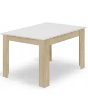 Skandynawski prostokątny stół 120 x 80 cm biały + dąb sonoma - Silio 4X w sklepie Edinos.pl