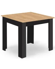 Kwadratowy stół 80x80 dąb artisan + czarny - Wezen 3X w sklepie Edinos.pl