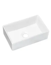 Biała prostokątna umywalka nablatowa - Cevox 35 cm w sklepie Edinos.pl