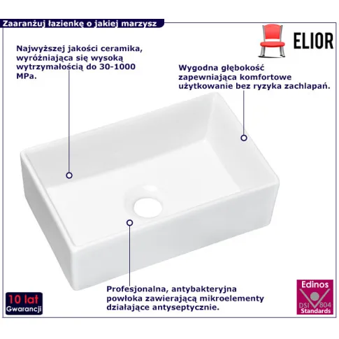 Biala nowoczesna umywalka Cevox 4X