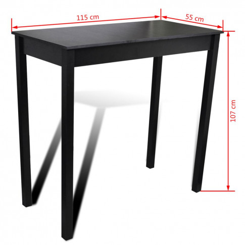 Szczegółowe wymiary stolika barowego Karson 3X