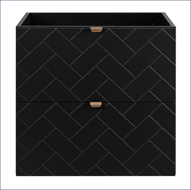 Czarna szafka umywalkowa nowoczesna 60 Aploni 4X