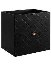 Czarna wisząca szafka pod umywalkę z szufladami 60 cm - Nessia 4X w sklepie Edinos.pl