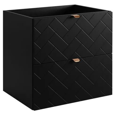 Czarna wisząca szafka łazienkowa z 2 szufladami Nessia 4X