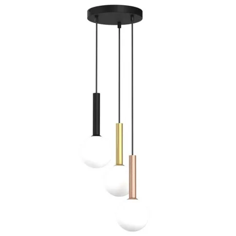 Potrójna czarna lampa wisząca - K566-Quest