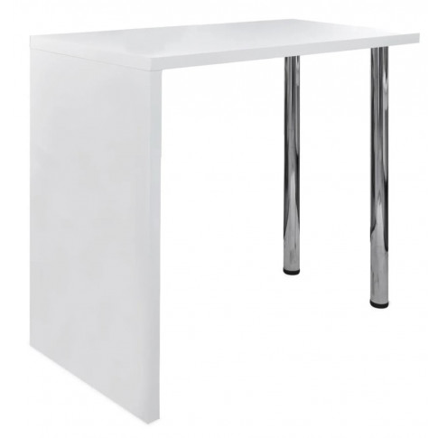 Biały stolik na 2 stalowych nogach Eris 3X