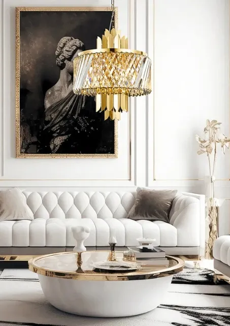 Nowoczesny złoty żyrandol- K572-Morgi