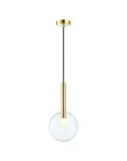 Złota lampa wisząca ze szklanym kloszem - K575-Kornel w sklepie Edinos.pl