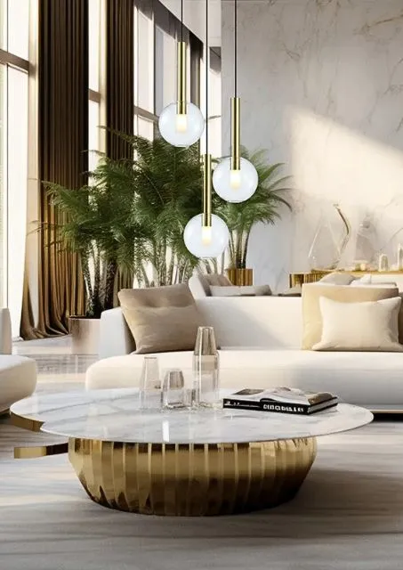 Złota nowoczesna lampa wisząca - K577-Kornel