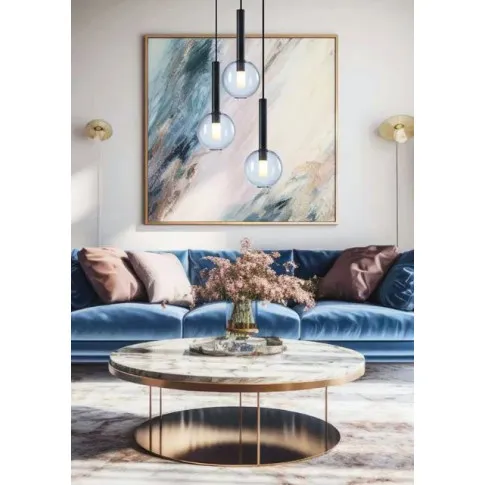 wizualizacja Czarna potrójna lampa wisząca - K577-Novel