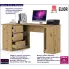 Lewostronne biurko Osmen 3X kolor dąb artisan
