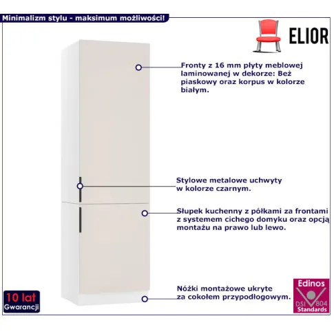 Szafka kuchenna regał zamykany Scania 39X piaskowy beż