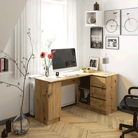 Prezentacja biurka Osmen 4X kolor dąb artisan