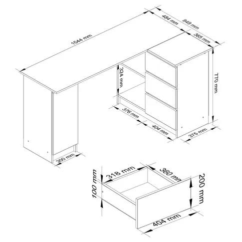Wymiary biurka Osmen 4X