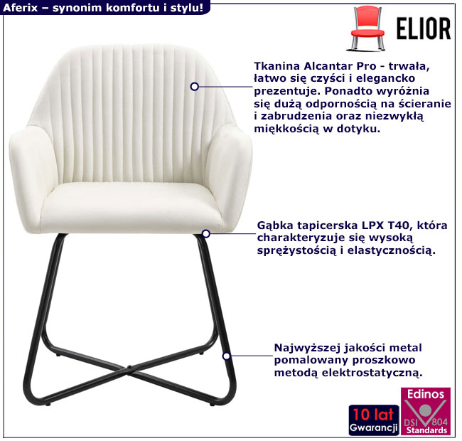 Kremowe krzesło Stavro